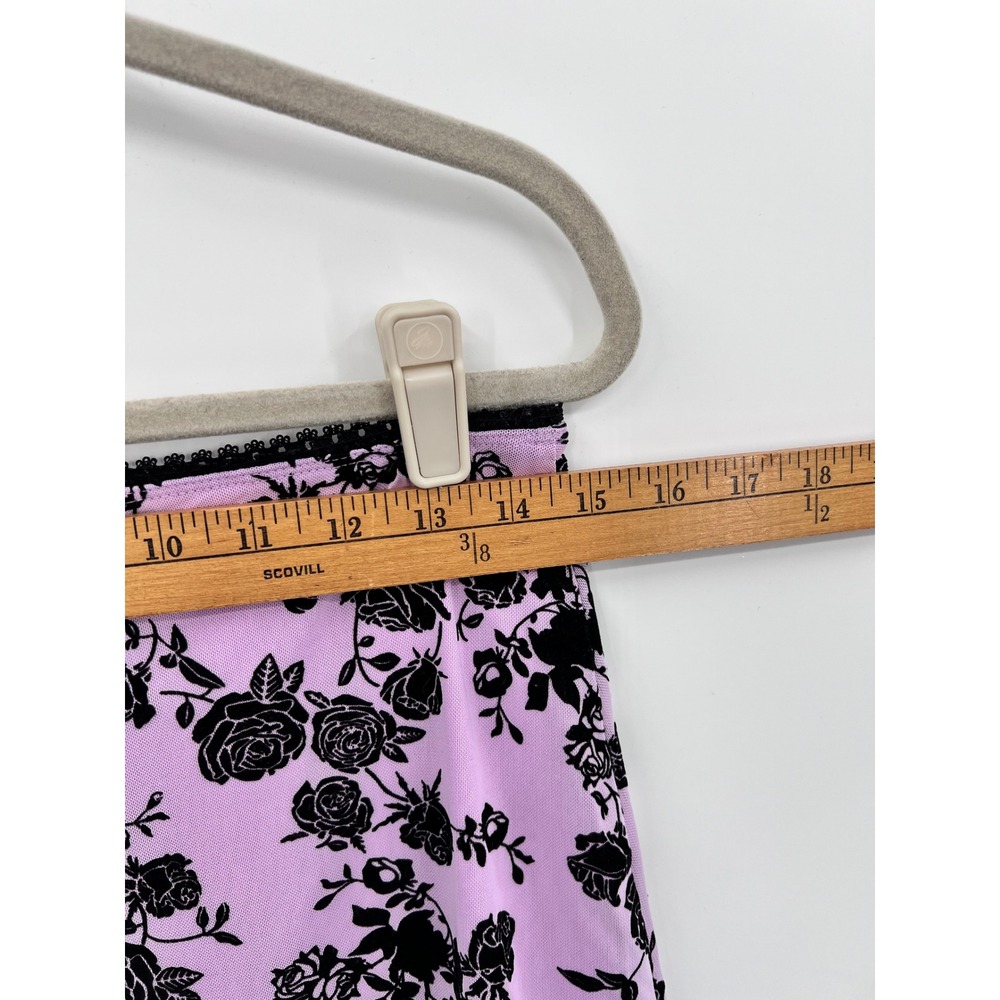 dELiA*s Dolls Kill Velvet Grunge Purple Floral Mesh Mini Skirt Lace Y2K Large - Picture 6 of 7